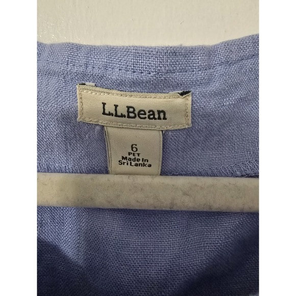 Ll Bean Linen Blue Sleeveless Dress Size 6 - Picture 3 of 5